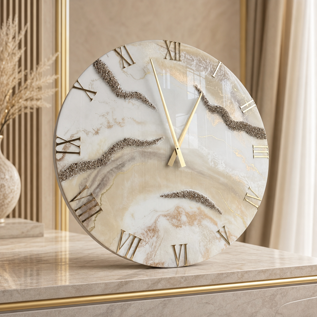 Champagne Veil Clock