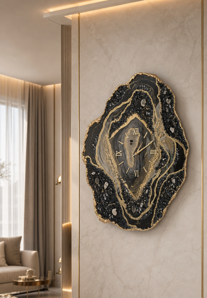 Obsidian Empire – Grand Geode Wall Clock